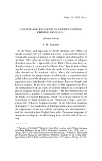 Change and Progress in Understanding Chinese Religion*