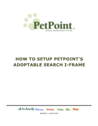 How to Setup Petpoint's Adoptable Search I-Frame