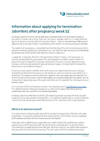 Information About Applying for Termination (Abortion) After Pregnancy Week 12