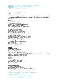 Suggested Reading List for Year 7
