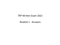 TRP 2021 Written Answers