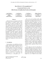 A Systematic Review on the Effectiveness of Gamification Features in Exergames