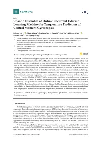 Chaotic Ensemble of Online Recurrent Extreme Learning Machine for Temperature Prediction of Control Moment Gyroscopes