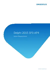 Delphi 2015 SP3-AP4 System Requirements