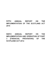 Fifth Annual Report on the Implementation of the Scotland Act 2016