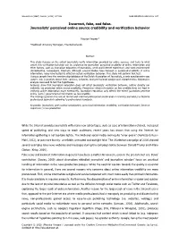 Incorrect, Fake, and False. Journalists' Perceived Online Source Credibility