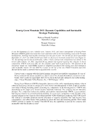 Keurig Green Mountain 2015: Dynamic Capabilities and Sustainable Strategic Positioning