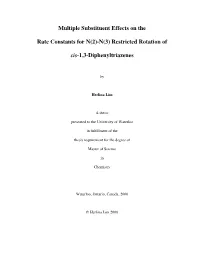 Multiple Substituent Effects on the Rate Constants for N(2)
