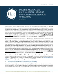 Proving Medical and Psychological Hardship for Non-Lpr Cancellation of Removal