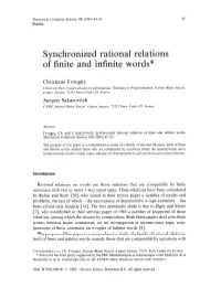 Synchronized Rational Relations of Finite and Infinite Words*