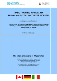 BASIC TRAINING MANUAL for PRISON and DETENTION CENTER WORKERS