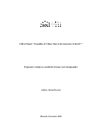 Call for Papers "Geopolitics & Values: What Is the Real Power of the EU