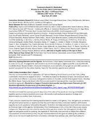 Community Board 12, Manhattan Minutes for the Public Safety