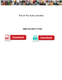 Fall of the Hulks Checklist