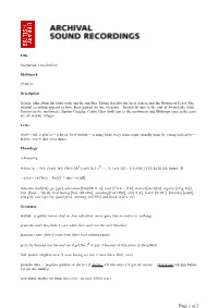 Linguistic Description of This Item