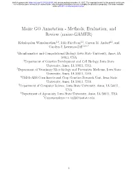 Maize GO Annotation - Methods, Evaluation, and Review (Maize-GAMER)