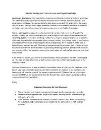 Monster Scaling and Traits for Lore and Player Knowledge