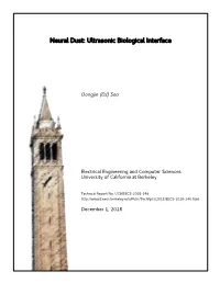 Neural Dust: Ultrasonic Biological Interface