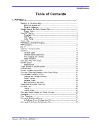 Table of Contents Table of Contents