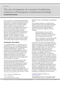 The Use of Malware As a Means of Obtaining Evidence in Portuguese Criminal Proceedings by David Silva Ramalho