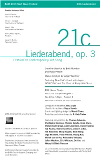 21C Liederabend , Op 3