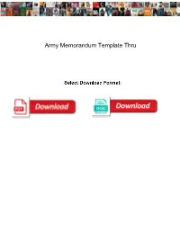 Army Memorandum Template Thru