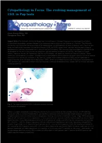 The Evolving Management of LSIL in Pap Tests