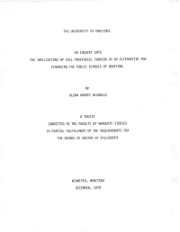 The University of Manitoba an Inquiry Into The