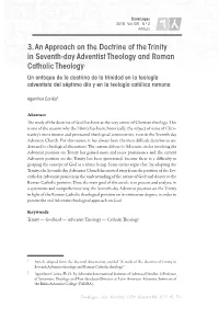 3. an Approach on the Doctrine of the Trinity in Seventh-Day Adventist