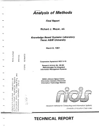 Analysis of Methods TECHNICAL REPORT