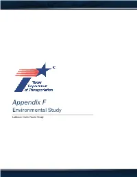 Appendix F Environmental Study Lubbock Outer Route Study