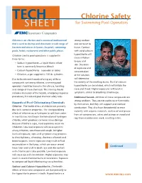 Chlorine Safety for Swimming Pool Operators