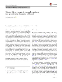 Climate-Driven Changes to Streamflow Patterns in a Groundwater