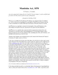 Manitoba Act, 1870