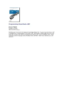 Programming Visual Basic.NET