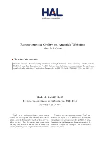 Reconstructing Orality on Amazigh Websites Mena B