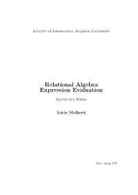 Relational Algebra Expression Evaluation