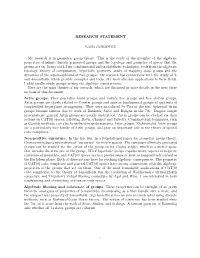 RESEARCH STATEMENT My Research Is in Geometric Group