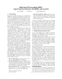Rule-Based Forwarding (RBF): Improving the Internet's Flexibility