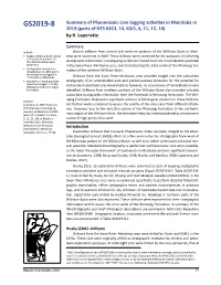 Summary of Phanerozoic Core Logging Activities in Manitoba in 2019 (Parts of NTS 63C3, 14, 63J5, 6, 11, 12, 14) by K