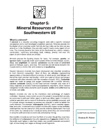 Chapter 5: Mineral Resources of the Southwestern US