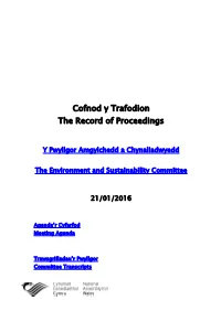 Cofnod Y Trafodion the Record of Proceedings