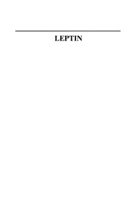 LEPTIN ENDOCRINE UPDATES Shlomo Melmed, M.D., Series Editor