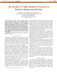 On the Role of Value Sensitive Concerns in Software Engineering Practice