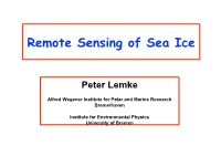 Remote Sensing of Sea Ice