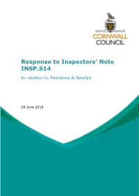 Response to Inspectors' Note INSP.S14