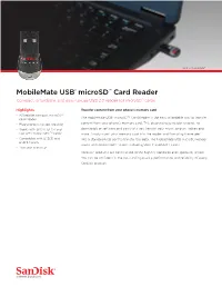 Data Sheet: Mobilemate USB Reader