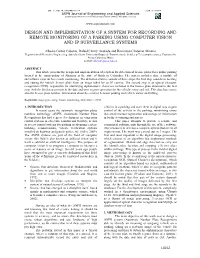 Design and Implementation of a System for Recording and Remote Monitoring of a Parking Using Computer Vision and Ip Surveillance Systems