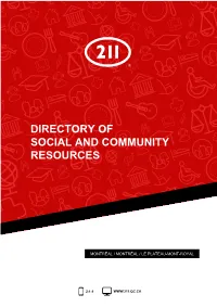 Directory of Social and Community Resources