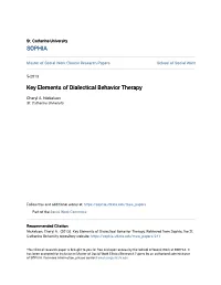 Key Elements of Dialectical Behavior Therapy
